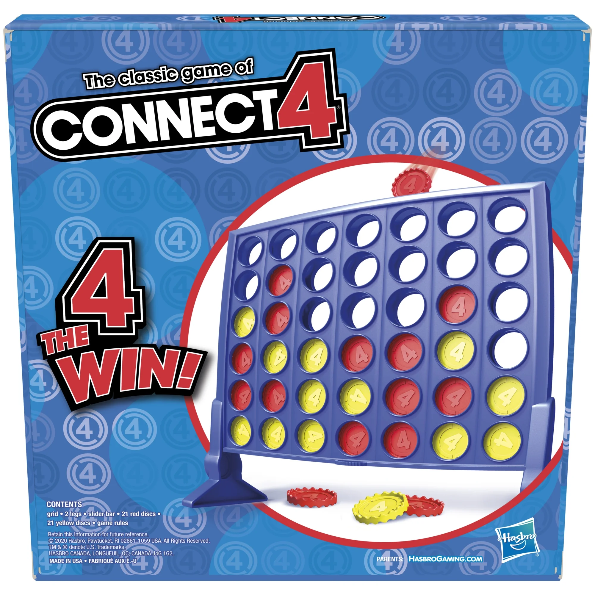 Connect 4 Classic Grid Game, 4 in a Row Game for Kids, 2 Player Strategy for Kids Ages 6 and up, Easter Gifts for Boys and Girls